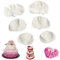 6 Pièces Moules à Fondant en Silicone Sans BPA - Moule à Pétales et Pivoine pour Décoration de Gâteaux, Chocolats, Pâtisserie (Blanc)
