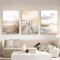 Uixxducc 3-teiliges Aesthetic Poster Set Natur Küstenstrand Seevogel-Szenerie Bilder Set Wandbilder Wohnzimmer, Beige Boho Pampasgras Bilder, Schlafzimmer Deko, ohne Rahmen (B,50x70cm)