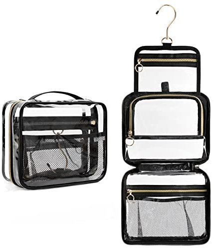 Hängende Reise Toilettentasche, Make-up-Tasche für Damen, Tragbare Wasserfeste Kleine Reisetasche für Toilettenartikel (transparent)