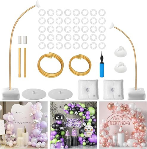 Kit d'Arche de Ballons Ajustable, Arche de Ballons d'Anniversaire, Arche de Mariage avec Base Remplie d'Eau, Réutilisable pour les Mariages, les Fêtes, les Baptêmes de Bébé et l