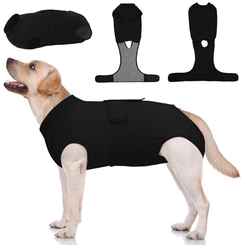 Kuoser Hundebody Nach Op, Hundebody Nach Kastration Rüde Hündin,Hundebody Nach Op Hündin, Op Body Hund Kastration Hündin, Anti-Wundlecken Body Für Hunde Nach Op Dunkel L
