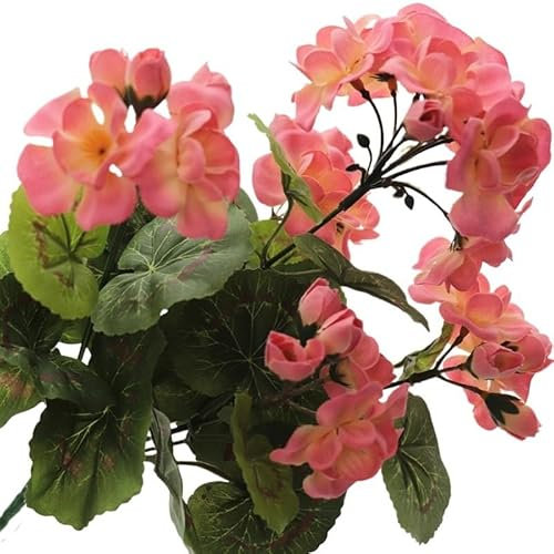 HXSCOO Simulation Begonie Blume 5 Gabel Begonie gefälschte Blume Seide Blume Home Hotel Büro Dekoration(Rot)
