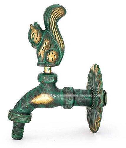 AITEKODVG Küchenarmatur, antiker Messing-Außen-Terrassen-Wasserhahn, kreativer Tier-Außen-Garten-Wasserhahn, rostfrei, auslaufsicher, Mischbatterie, Außen-Mischventil, Schnellanschluss für 1/2 Zoll