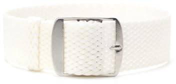 ClassicWatchStraps Perlon Uhrenarmband | Weiß - 16 mm - Schließe: Silber Gebürstet | Nylon | Ersatz-Armband