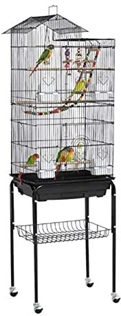 NZpost Vogelkäfige Haushalt 4 Rollen Draht Vogelkäfig Räder Indoor/Outdoor Großer Stacheldraht Mit Skys Papageienkäfig Vogelträger