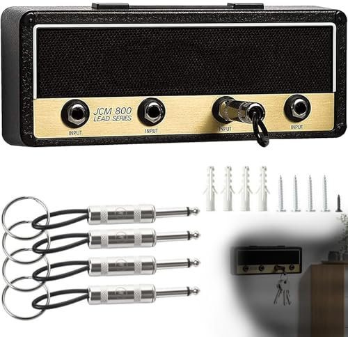 Cerkkapo Schlüsselbrett Für Marshall, Schlüsselanhänger Wand, Key Holder, Schlüsselbrett Schlüsselhalter Wandmontage, Key Holder Mit 4 Gitarrenstecker