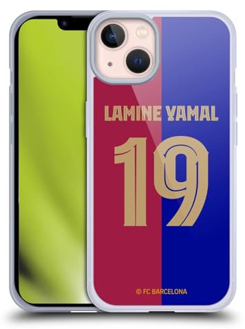 Head Case Designs Offizielle FC Barcelona Lamine Yamal 2024/25 Spieler Home Kit Soft Gel Handyhülle Hülle kompatibel mit Apple iPhone 13