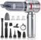 Aspirabriciole senza fili, 20000PA mini aspirapolvere senza fili a 3 Velocità 4 HEPA Filtro Ricaricabile Aspirapolvere aspirapolvere portatile Ricaricabile per Auto Casa Ufficio (ross- argenteo)