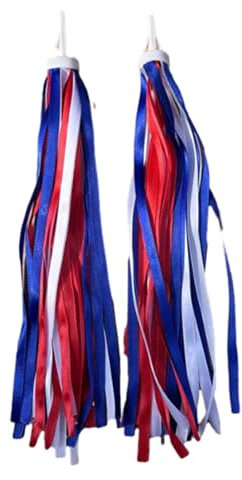 WWHJR 1 Pair Bicycles Ribbon Grips, Bike Streamers Set, Colorful Handlebar Tassels, Scooter Tassels Rainbow for Boys and Girls Balance car scooter handlebar ribbon