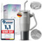 Avaloy auslaufsicher Thermobecher mit Griff und Strohhalm 40 oz Thermobecher Doppelwandiger Edelstahl Vakuum Tumbler für kalt Heiß Kaffeebecher To Go 1,2l Stanley Cup Zubehör (Cool_Grey)