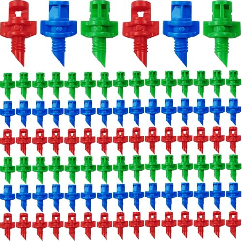 RONYOUNG 360 unidades de emisores de riego por goteo, cabezales de microaspersores, rociadores de riego, aspersores de refracción, micropulverizadores, boquillas de nebulización de riego (90/180/360