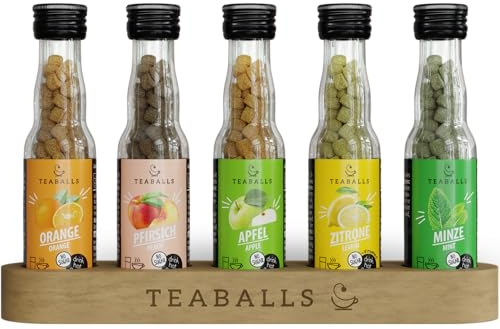 TEABALLS 5er Set Big Citrus - Orange, Pfirsich, Apfel, Zitrone, Minze | BIG CITRUS SET: Orange, Pfirsich, Apfel, Zitrone & Minze - fünf erfrischende beutellose TEABALLS Zitrusfruchttees.