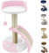 Beltom® TIRAGRAFFI PER GATTI ALTO 54 CM. GRAFFIATOIO PARCO GIOCHI GIOCO DA GATTO CON CORDA SISAL E CUCCIA ALBERO GRAFFIO PALESTRA. - Rosa-Bianco