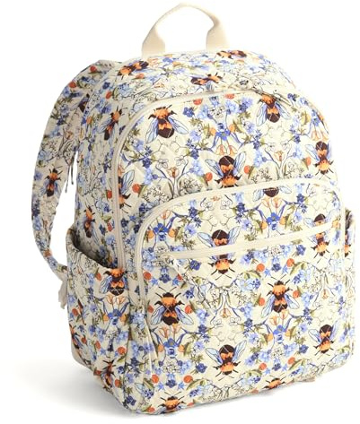 Vera Bradley Damen Hochwertiger Bancroft Baumwolle Rucksack, Bienengarten, Einheitsgröße