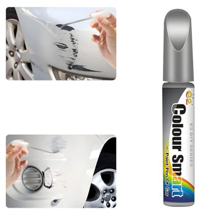 CGEAMDY 1 Stück/12ml Lackstift Auto, Lackstifte für Auto Kratzer, Universal Lack Reparatur, Auto Kratzer Reparatur Stift, Hoher Deckkraft, für Gegen Kratzer, Steinschläge, Kfz Moto Alufelgen (Silber)