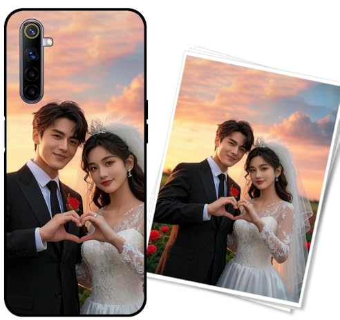 WUACYEAMING Persönliche Handyhülle für Realme 6 Pro Stoßfeste Kratzfeste Custom Phone Case mit Foto/Text/Logo Individualisierung Personalisierte Silikon Hülle Mitternachtsschwarz