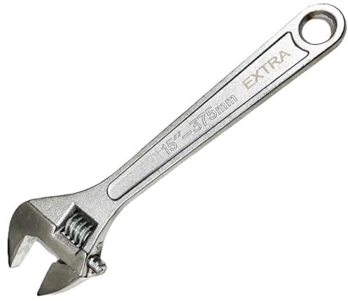 Unibos | 15-Inch Adaptable Spanner - Professional Grade Tool with Wide Jaw Capacity, Chrome Plated (15 Inch)