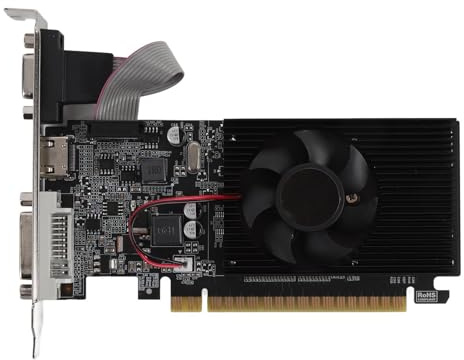 VBESTLIFE 1 GB Graphics Card, DDR3 64 -Bit GPU, PCIE 2.0 16x Gaming -Grafikkarte, Desktop -Computer -Grafikkarte mit HDMI, DVI, VGA -Ports