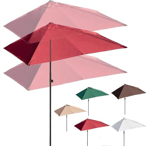 ZYXQQJ Parasol De Balcon Semi Rond Ombrelle De Exterieur Demi-Parasol Rectangulaire Parasol De Jardin Robuste pour Petits Espaces, Toldo 250 * 130cm(Burgundy,250x130cm)