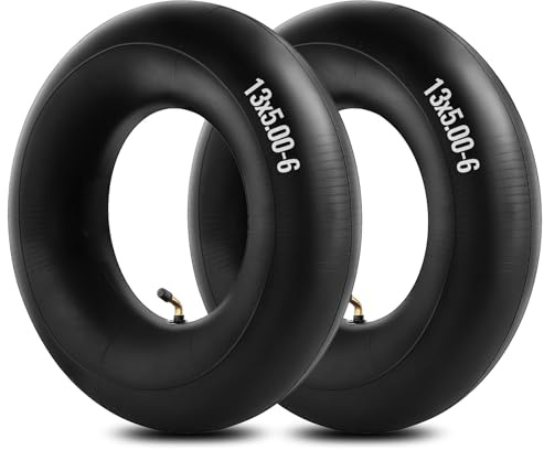 13x5.00-6 Inner Tubes with TR-87 Bent Valve Stem, Heavy Duty Replacement Inner Tube for Lawn Mowers, Snow Blowers, Yard Tractor, ATVs, Go Kart(Pack of 2)