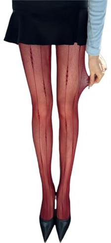 Mrotrida Women's Butterfly Flower Patterns Tights Elegant Lace Rose Print Fishnet Stockings JK Hollow Mesh Floral Pantyhose
