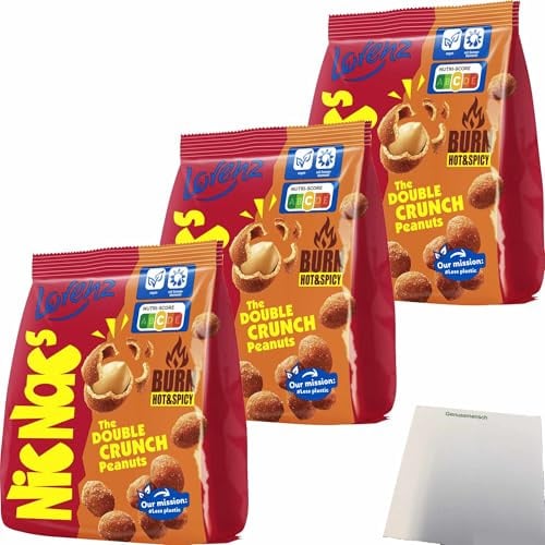 usy Bundle für Lorenz Nic Nac's Burn Hot & Spicy 3er Pack (3x110g Beutel) + usy Block