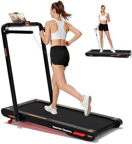 Sperax Tapis de Marche Vibrant 4 en 1 Tapis de Course avec Télécommande, Walking Pad Vitesse 6km/h, Compatible App, Utilisable sous Bureau pour Maison & Bureau(Prune Noir)