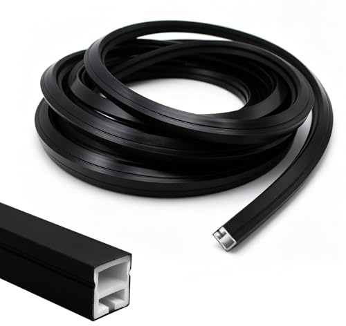 WYYFXY® 5m LED Kanal 12×12 mm LED-Diffusor Leiste LED Profil Silikon LEDs Abdeckung Schwarz für Decken, Schränke, Bartheken und Schallabsorbierende Paneele (Kein LEDs-Streifen)