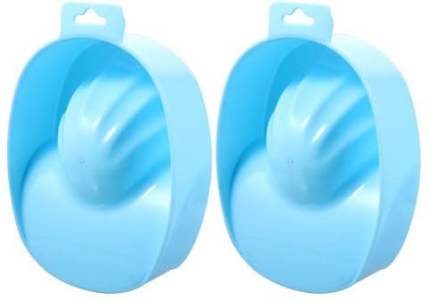 ifundom Bols pour Tremper les Ongles en Plastique Bleu 2 Pièces, Bol de Manucure pour Dissolvant Ongles, pour Nail Art et Spa des Mains