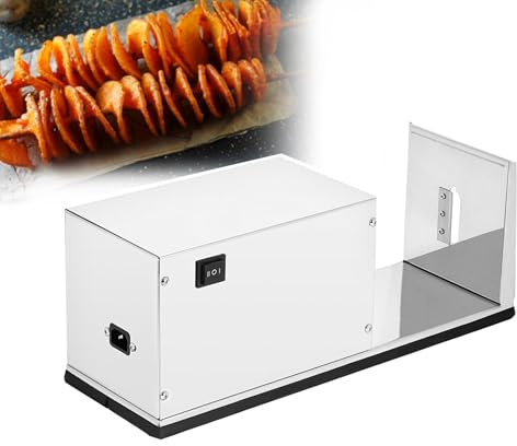 AYCDL Affettatrice elettrica per patate Tornado, a spirale, in acciaio inox, con interruttore di controllo