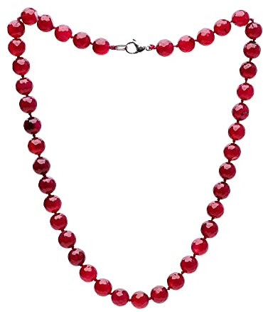 Treasurebay - Collana con pietre preziose naturali da 10 mm, realizzata a mano, da donna, Gemma, Agata, ametista, avventurina, quarzo