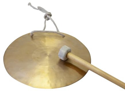 Véritable Feng Gong, Gong du vent de Chine, qualité supérieure avec un son de grande qualité, disponible en différentes tailles Asiatique 20 cm or