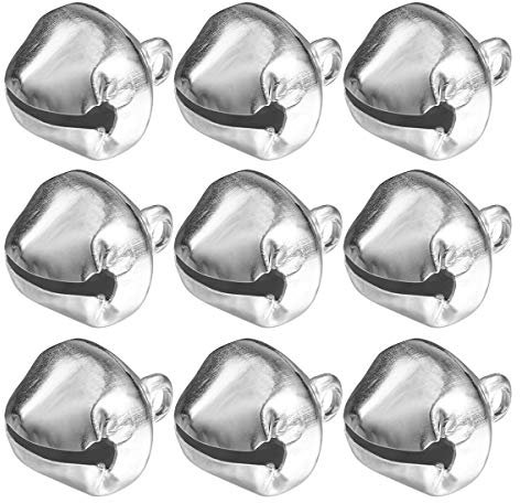 Klein Glöckchen Weihnachten Hochzeit Dekoration Glöckchen Schellen Weihnachtsbaum 100 Stücke 12mm (Silber)