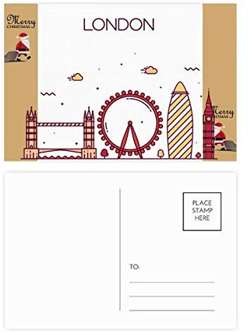 London England Postkarte mit Punktemuster, 20 Stück