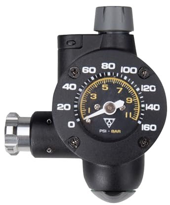 Topeak AirBooster G2 C02 Inflator, 160 Psi/11 Bar mit einem 3,8 cm Analog-Messgerät, passend für Presta- und Schrader-Ventile