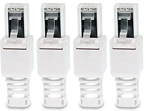 UC-Express CAT 6a RJ45 Netzwerkstecker - 4X RJ45 Netzwerk Stecker Steckverbinder - mit Zugentlastung - werkzeuglos - CAT 6 CAT6a LAN Netzwerkkabel