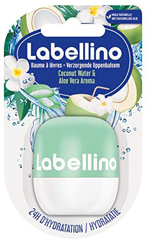 NIVEA LABELLINO Coconut Water & Aloe Vera (1 x 7 g), Lippenbalsam mit langanhaltender Feuchtigkeitsversorgung mit natürlichen Ölen, glänzende Lippenpflege mit Kokoswasser & Aloe Vera