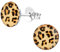 Monkimau Mädchen Ohrringe Leopard Muster Ohrstecker aus 925 Sterling Silver Silber