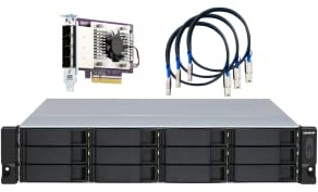QNAP TL-R1200S-RP 12 Bay 2U Rackmount SATA 6Gbps JBOD Storage Enclosure con alimentatore ridondante. Scheda di interfaccia PCIe SATA (QXP-1600eS) inclusa