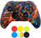 9CDeer 1 Piece of SiliconeTransfer Print Protective Cover Skin + 6 Thumb Grips for Xbox One/S/X Controller Black Stream