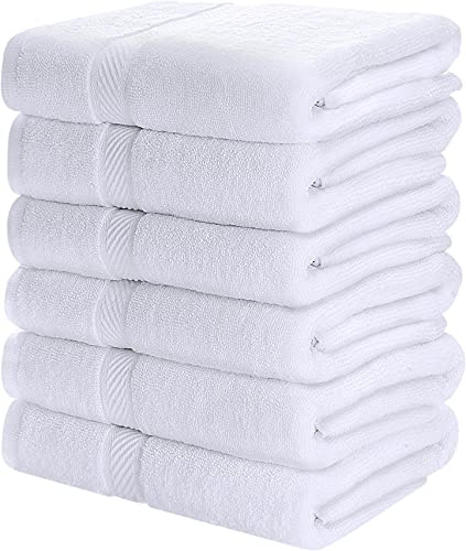 Utopia Towels - 18 Pack Bath Towel Set, 60 x 120 cm, 100% Cotton, White | Medium Lightweight and Highly Absorbent Quick Drying Towels, Premium Towels for Hotel, Spa and Bathroom, Machine Washable