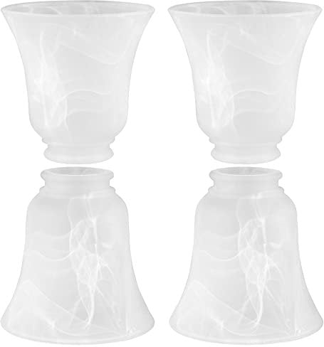 Skelang 4 Pcs Abat Jour en Verre 40mm, Globes en Verre de Remplacement, Globes de réchange pour lustre, ventilateur de plafond, appliques murales