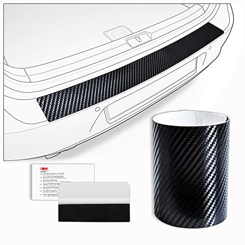 tuning-art FL170 Ladekantenschutz Folie mit Rakel passend für VW Caddy 5 2020-, Farbe:Carbon-Look
