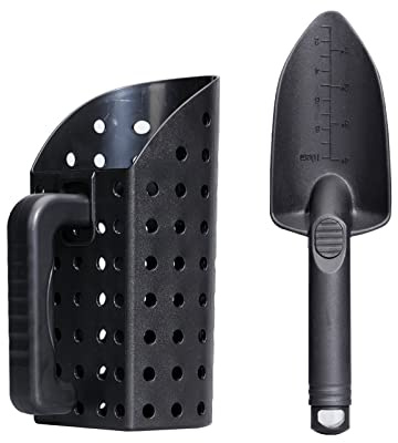 Metal Detecting Sand Scoop Set, Metal Detector Accessories, Portable Ergonomically Sturdy ABS Plastic Sand Scoop and Trowel for Treasure
