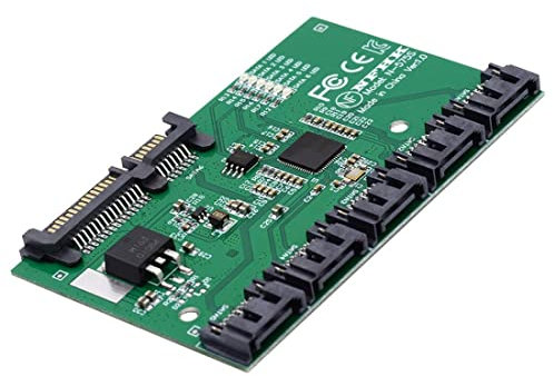 chenyang SATA 3.0 Splitter Ports Adapter,SATA 1 auf 5 SATA 3.0 HUB Konverter Adapter PM Multiplier Port Selector JMB575