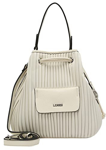 L.CREDI-Damen-Beuteltasche-KIGANJA Hobo Schultertasche 23 x14 x 27 108 (231) Pearl