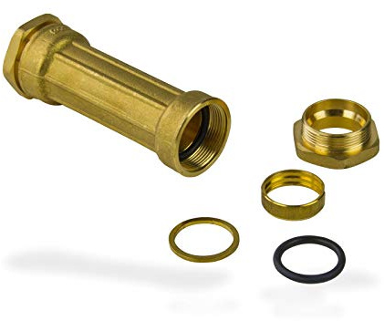 Caleffi 870025 Messing PE Reparaturmuffe 25 mm Reparaturkupplung für PE Rohre Klemmverschraubung Klemmverbinder