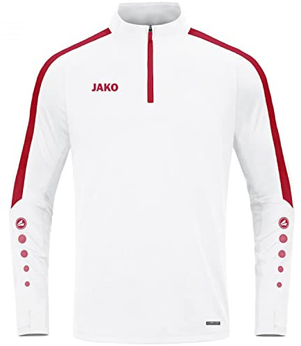 JAKO Herren Ziptop Power, Weiß/Rot, 3XL