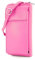 modamoda de P06 Damen Leder Umhängetasche Geldbörse Handytasche 6,5 Zoll handmade in Italy, Farbe:Candy Pink
