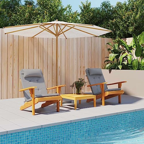 CIADAZ Adirondack-Auflagen 2 STK. Grau Oxford-Gewebe Liegenauflage, Auflage Gartenliege, Sitzkissen Gartenmöbel, Bankauflage, Stuhlauflage Für Hochlehner, Sitzauflagen - 361831